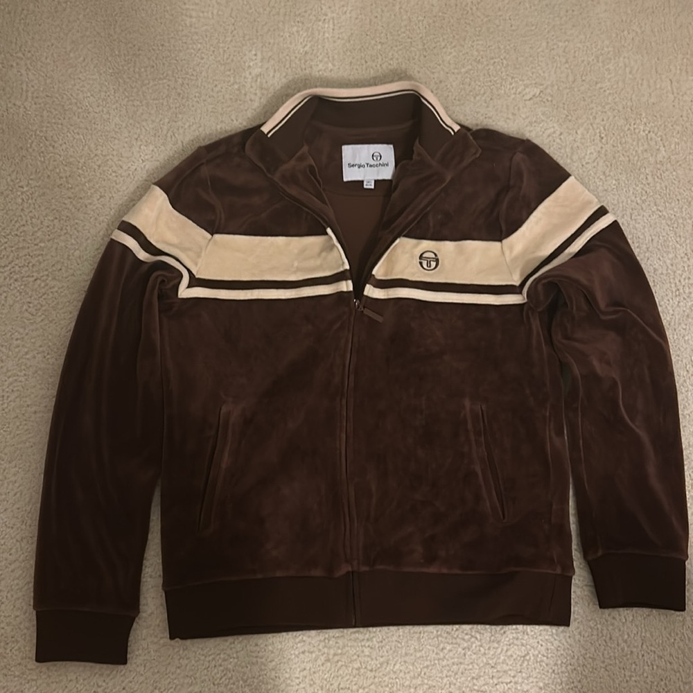 Mens velour Sergio Tacchini Ostuni track jacket